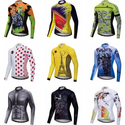 Weimostar Long Sleeve Cycling Jersey Ropa Ciclismo Sportswear Winter Cycling Shirts MTB Bicycle Clothing Quick Dry Bike Jerseys