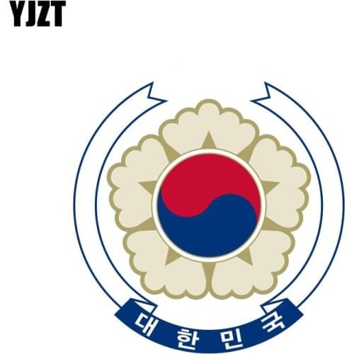 YJZT 12.6CM*12.6CM Personality South Korea Coat Of Arms Shield Decal Car Sticker Accessories 6-2082