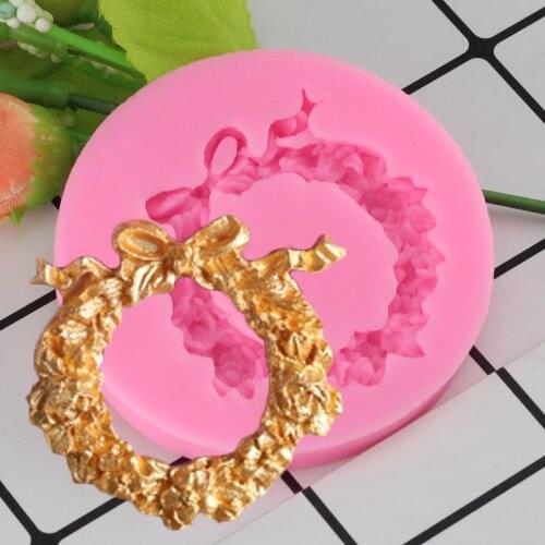 DIY Mirror Frame Silicone Mold Cake Border Fondant Cake Decorating Tools Bows Cupcake Chocolate Candy Molds Kitchen Baking Mould