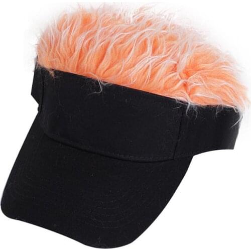 Women Baseball Hat Cap Wig Design Sun Protection Cotton Soft Novelty Wig Baseball Cap for Travel Baseball Cap Summer Hat 2021