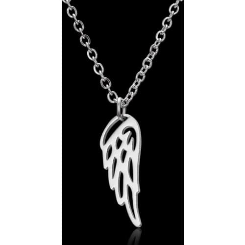 Belleper Angel Wings Pendant Necklace Silver Color For Women Punk Handmade Stainless Steel Necklace Friendship Jewelry Gift