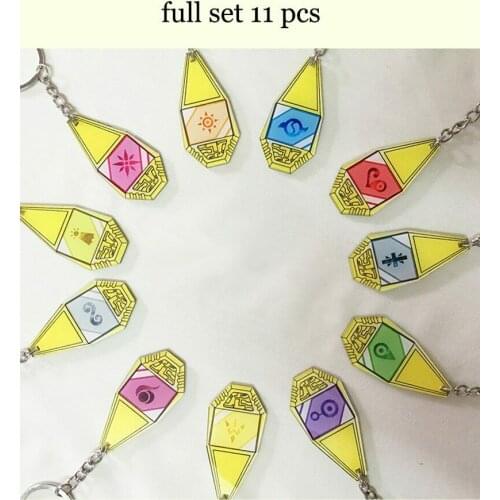 11Pcs/set Anime Digimon Adventure Courage Keyring Acrylic Keychain Tyrannosaur Evolution Badge Pendant Cosplay Prop Xmas Gift