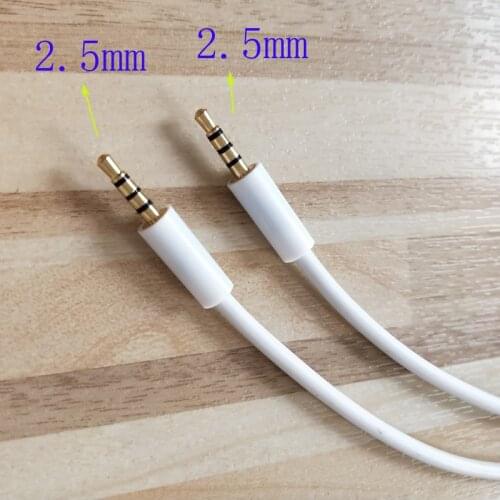 2.5mm male to male aux audio cable 4-poles gold plated 1meter 3ft