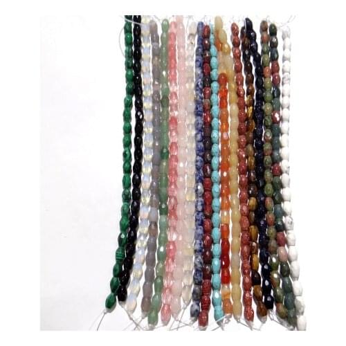 6*9mm Natural stone tiger eye Turquoises Quartz crystal section beads for Diy Jewelry Making Bracelet Necklace Accessories22pcs