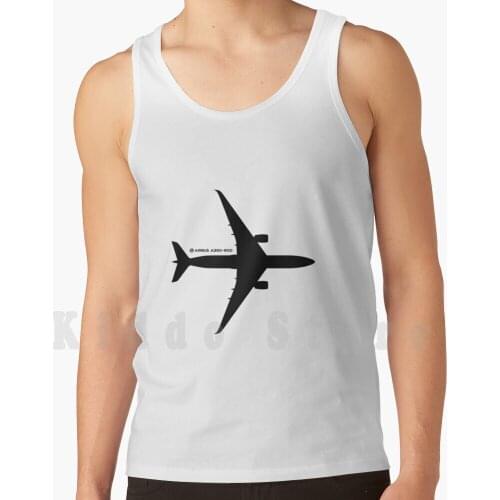 A350 - Black Design tank tops vest 100% Cotton A350 Airbus A350 900 900 Xwb A350Xwb Jet Airplane Plane Airplane Generic