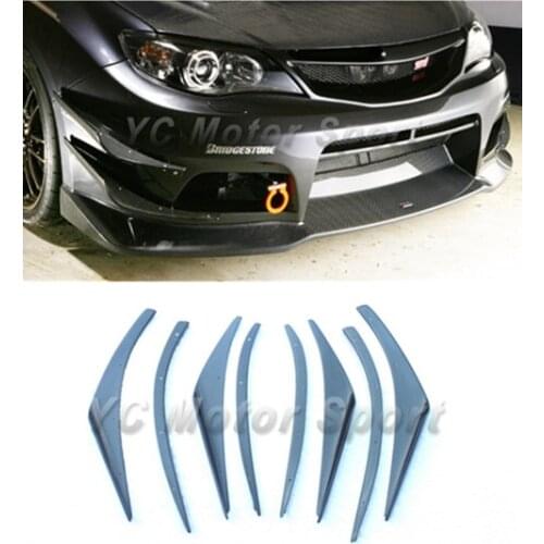 Car Accessories Carbon Fiber VS Style Front Bumper Canard Kits 8pcs Fit For2008-2012 Impreza GRB STI Front Bumper Canards