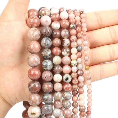 Natural Stone Beads Aquamarine Loose Beads for Jewelry Making Needlework DIY Bracelet Strand 4-12 MM