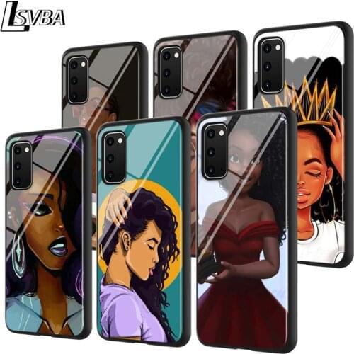 Cute Girl Cartoon For Samsung Galaxy A71 A51 (5G) A41 A31 2020 A21S A11 A90 A70S A10S A30S A50S Gloss Black Phone Case