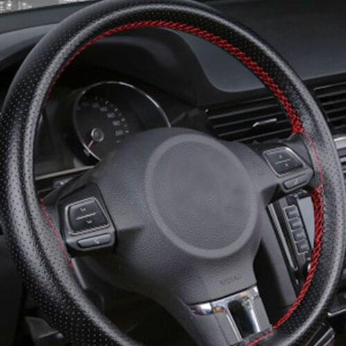 Steering Wheel Cover Braid Artificial Leather Steering Wheel Cover 38cm Anti-Slip Car Steering Covers Car Accessories