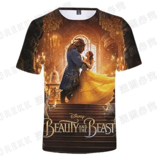 Summer Beauty and the Beast 3D T shirt Men Women Children Casual Streetwear Boy Girl Kids Printed T-shirt Cool Tops Tee