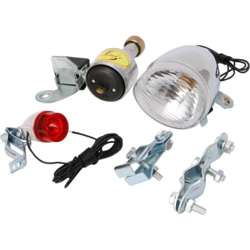 Bicycle Motorized Bike Friction Dynamo Generator Head Tail Light With Acessories