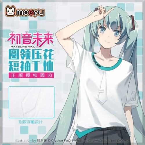 Anime Vocaloid T Shirt Fashion Cartoon White Short Sleeve Manga t-shirt Cosplay Miku Costum Cotton Tee Student Men Women Summer