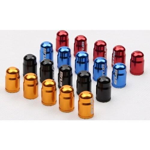 50pcs Anodized Aluminum Tire Tyre Valve Stem Cap for MTB Bike Road Bicycle Valve Cap GUB Anti-dust Cover Schrader Valve Cover AV