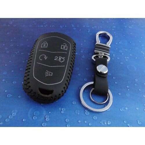 Leather for ATSL SRX XTS Key Fob Keyless Entry Remote Transmitter case cover W