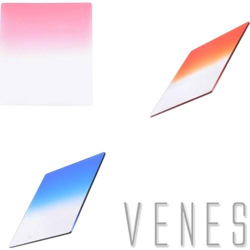 Venes for Plexiglas Filter Gradual Orange,Pink and Blue work for Cokin P series