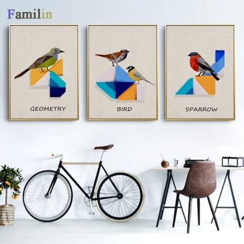 Baby Nursery Wall Art Canvas Painting Bird Animal Poster Print Nordic Kids Decorative Picture Children Bedroom Decoration