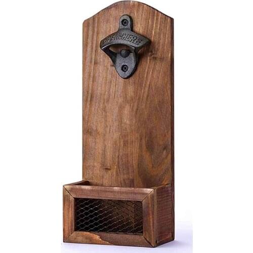 Wall Mounted Bottle Openers,Beer Bottle Opener with Cap Catcher Bottle Opener for Bar Kitchen Home Accessories
