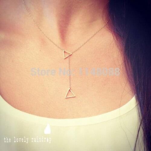 Newest Handmade both triangle Necklace Jewelry Lovers Gift Idea