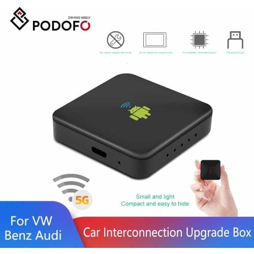 Podofo Wireless Car Play Adapter And Play Bluetooth DSP Android Upgrade Wireless Sync APP Box For Volkswagen Benz Audi Hyundai