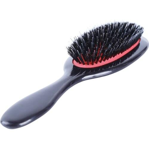 Hair Comb Natural Oval Boar Bristle & Nylon Mini Anti-static Hair Scalp Massage Comb Hairbrushbarber Hair Brush Styling Tool