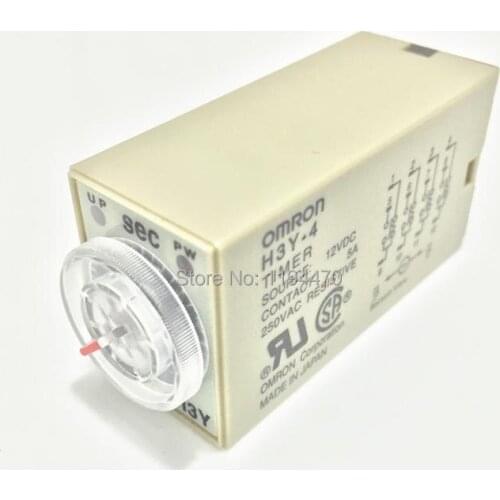 10pcs/Lot H3Y-4 DC 24V 5S Power On Delay Timer Time Relay 24VDC 5sec 0-5 second 4PDT 14 Pins