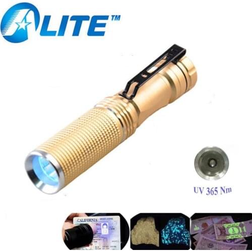 TMWT Golden body Money Detector Ultraviolet Flashlight 365nm AA Battery XPE LED 3w UV Torch Light Used to detect jade