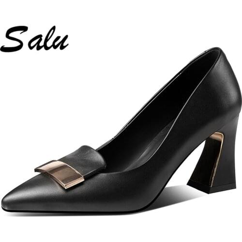 TXCNMB 2020 autumn Women Pumps Cow Leather Slip On High Heeled Spring Summer Prom Shoes Working Elegant Shoes Woman wedding