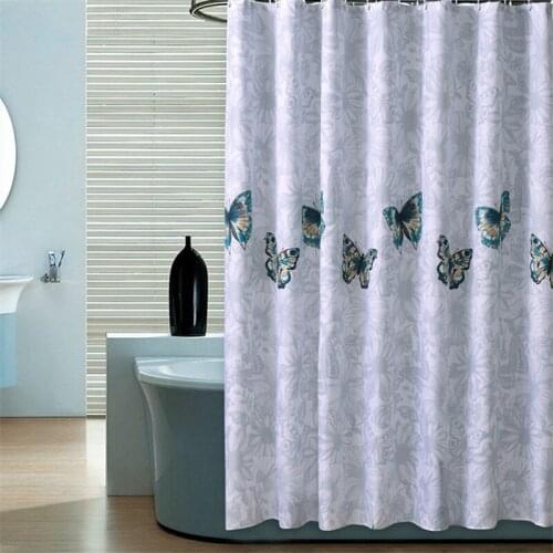 Butterfly shower curtain household polyester waterproof and anti-mildew bathroom cut off the curtain between the hotel bathroom