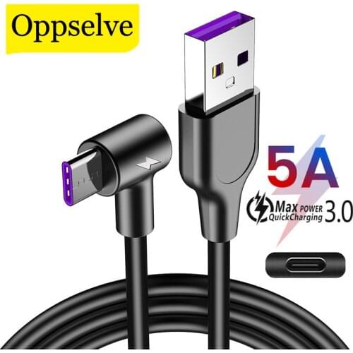 Oppselve 5A USB Type C Cable 3m Fast Charging Type-C Kable for Huawei P30 P20 Mate 20 Pro Lite Phone Supercharge QC3.0 USBC Cabo