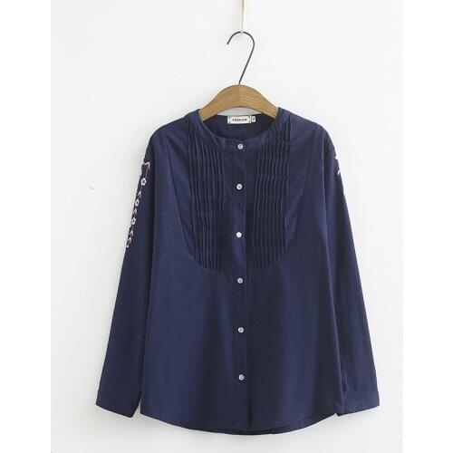 Plus Size Womens Blouse Casual Full Cotton Blusas Solid Long Sleeve Shirts Officewear Tops