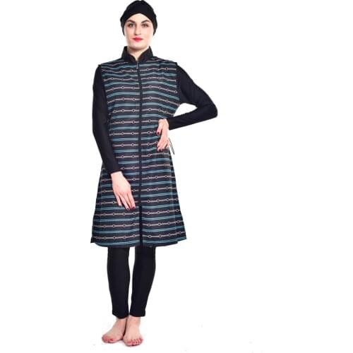 Women Modest Islamic Swimming Suits Muslim Swimwear Full Cover Swimsuit Hijab Burkinis