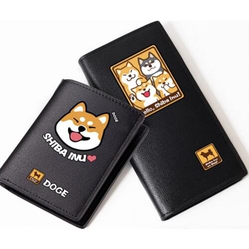 Shiba Inu Funny Doge Print Women Kawaii Long Wallet Lovely Husky Mens Wallets Fashion Pu Leather Purse Carteira Corgi Money Bag