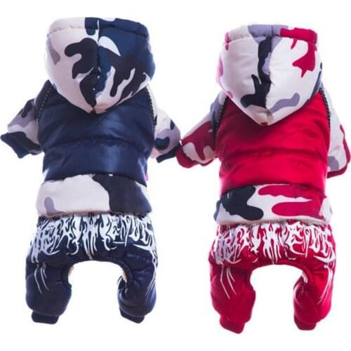 Winter Warm Dog Clothes For Puppy Pet Dog Coats Waterproof Hooded Dog Jacket Jumpsuits Chihuahua French Bulldog Clothing Overall