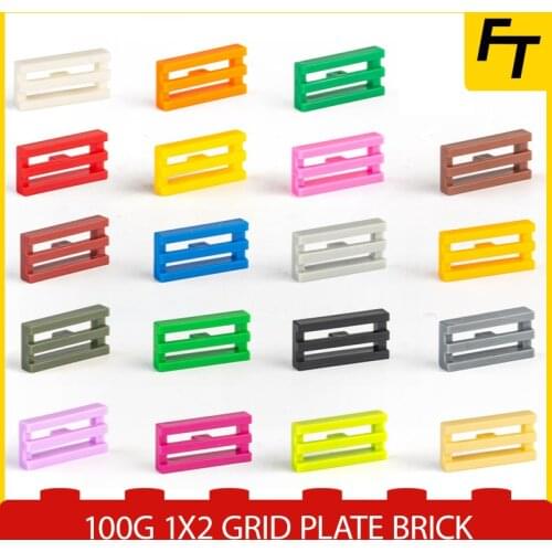 100g/500pcs Small Particle 30244 Plate Bricks Tile Fence MOC Building Block 1x2 Grid Light Board Accessories Castle Kids Toys