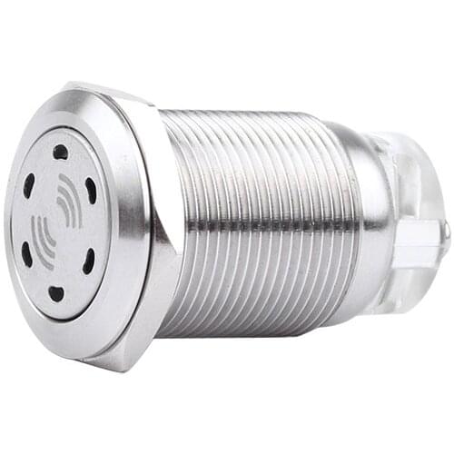 19mm Metal Buzzer Intermittent Flash Stainless Steel High-decibel LED Acousto-optic Alarm 12V24V220V