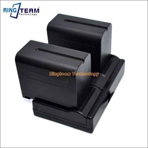 2x NP-F970 F960 Battery & 1x Dual USB Charger (3-In-1) for Sony NanGuan YongNuo LED Lamps Lights for Monitors