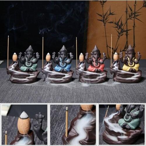 5 Colors Incense Burner Incense Censer Backflow Incense Burner Scented Porcelain Aromatherapy Diffuser Meditation Retro Classic