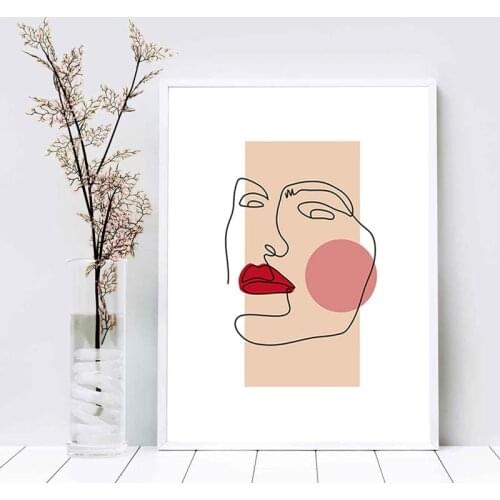 Abstract Line Figure Painting Minimalist Geometric Body Face Wall Art Canvas Poster Nordic Wall Pictures For Living Room Decor