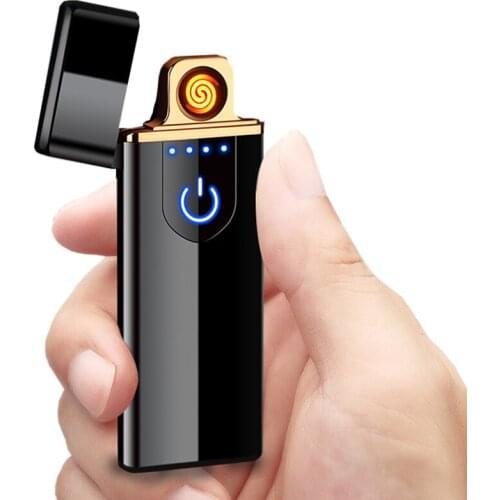Car Charging lighter Touch induction windproof electronic ultra-thin Auto USB cigarette lighter Car Metal cigarette
