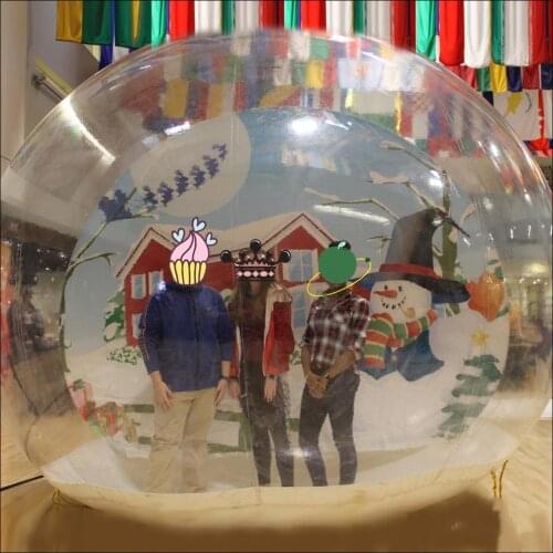 Free Shipping Giant inflatable snow globe ,large photo booth transparent bubble room Snow Globe for Christmas Decoration