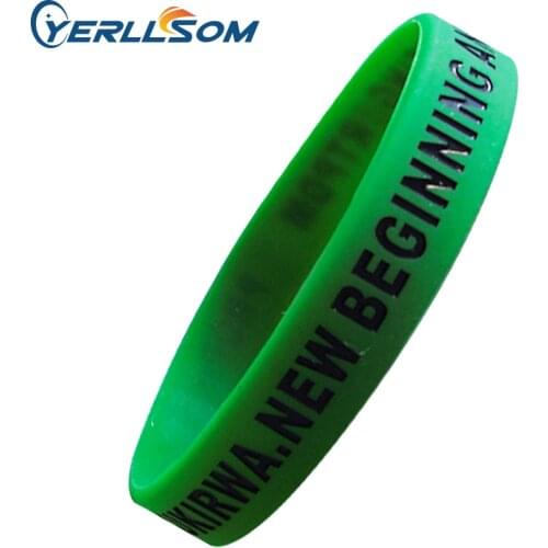 YERLLSOM Free shipping custom hunt gree rubber silicone bangles with personal logo debossed for gifts Y061111