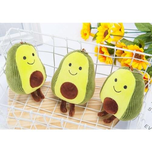 Cartoon plushed fruit avocado keychain pendant Novelty gift avocado ornament for bags