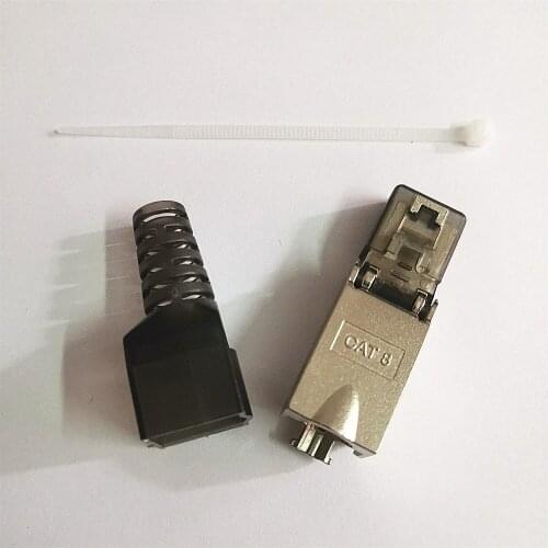 CAT8 Ethernet Plug 8P8C Network Cable Connector 5G Broadband RJ45 Connector Tool-Free Crimping Shielded Crystal Head LAN Cable