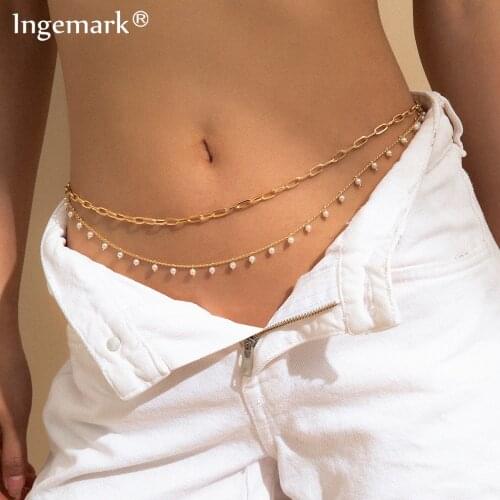 Trendy Sexy Double Layer Multi layer Belly Chain Fashion Bikini Waist Link Necklaces Body Jewelry for Women Accessories New Gift