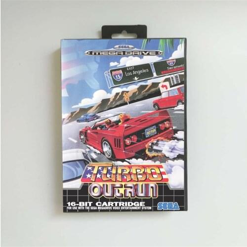 Turbo Outrun - EUR Cover With Box 16 Bit MD Game Card for Megadrive Genesis Video Game Console