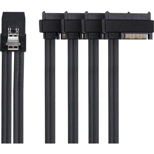 Chenyang Target SAS Hard Disk and SATA Power Cable Internal 36 Pin Mini SAS SFF-8087 Host to 4 SFF-8482 50cm