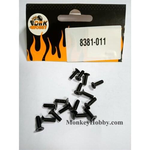 DHK RC CAR PARTS 8381-011 Flathead screw(KM3X10mm) (16 pcs)