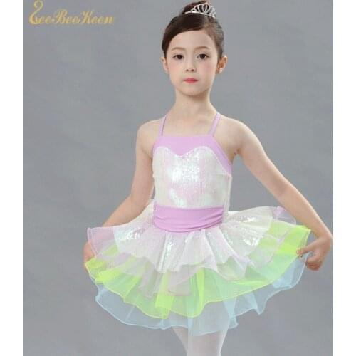 Child Stage Performance Dance Dress For Girl Ballet Tutu Dress Sling Sequins Tutu Ballet Dress Adult Ballerina Costume For Women