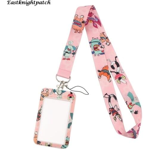 E2996 Cartoon Monster Card Holder ID Holder Bus Card Holder Staff Card With Lanyard