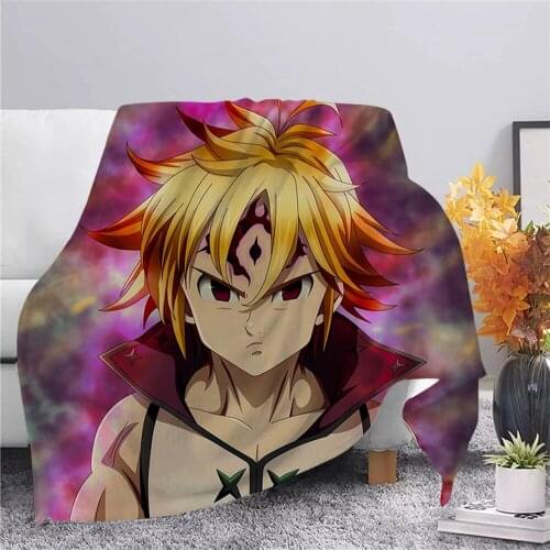 The Seven Deadly Sins Flannel Blanket 3D Print Christmas Gifts Meliodas Sin of Anger Picnic Blanket Sherpa blanket Drop Shipping